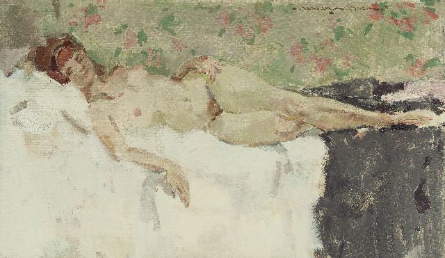 Hessel de Boer | Reclining nude, oil on canvas, 50.0 x 85.1 cm, signed u.r.