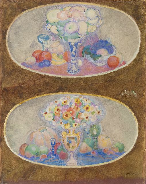 Leo Gestel | Flower medallions, watercolour on paper, 28.8 x 22.9 cm, signed l.r.