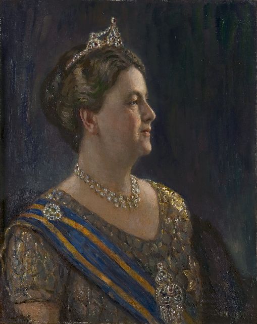 Heer S. de | Queen Wilhelmina, oil on canvas 68.3 x 54.5 cm, signed l.r. with initials SdH and dated 1941