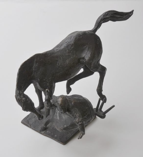Hlina L.  | The blacksmith, bronze 21.0 x 28.0 cm, signed on base