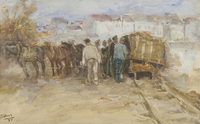 Jan Toorop | In the harbour of Antwerpen, watercolour on paper, 29.2 x 46.7 cm, signed l.l. and dated '85