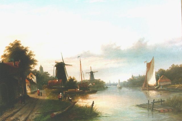 Jacob Jan Coenraad Spohler | A river landscape in summer, oil on canvas, 64.5 x 92.0 cm, signed l.r.