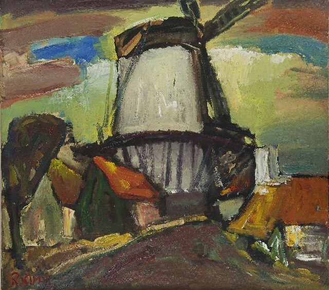 Kimpe R.J.P.  | Windmill 'De Hoop' in Middelburg, oil on canvas 80.3 x 90.5 cm, signed l.l. and dated '31