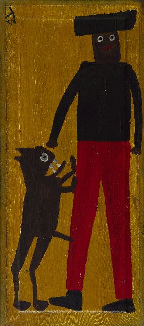 Tim Brown | Horny dog, oil on panel, 60.5 x 26.5 cm, signed u.l. and marked on the reverse