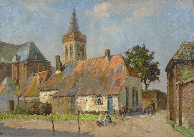 Soonius L.  | A view of Ede with the Oude Kerk, oil on canvas 49.3 x 69.5 cm, signed l.l.