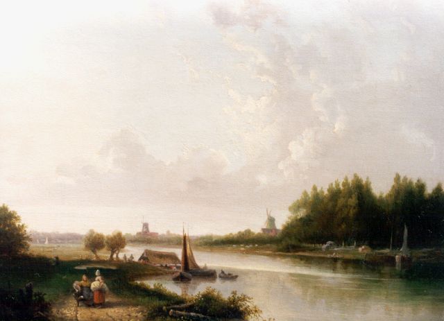 Arnoldus Antonius Christianus van 't Zant | A panoramic river landscape, oil on canvas, 29.2 x 32.8 cm, signed l.c. and dated 1846