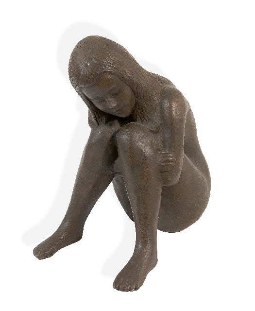 Kurt Moser | Melangolia, bronze, 31.7 x 14.0 cm, signed with monogram along lower edge