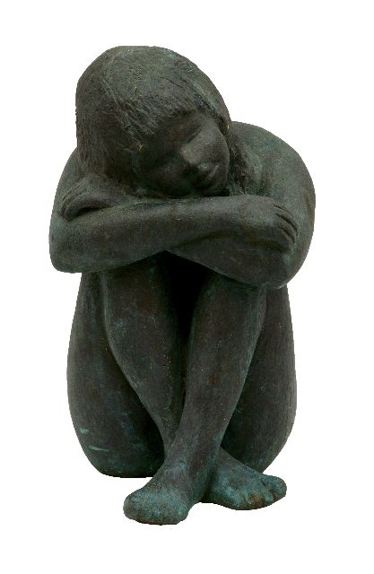 Moser K.  | Dreaming, bronze 29.8 x 16.0 cm, signed with initials along lower edge