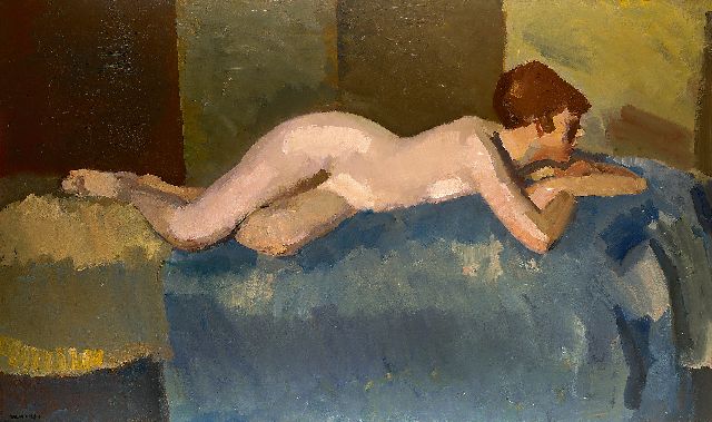 Maks C.J.  | Reclining nude on a sofa, oil on canvas 106.5 x 177.0 cm, signed l.l.
