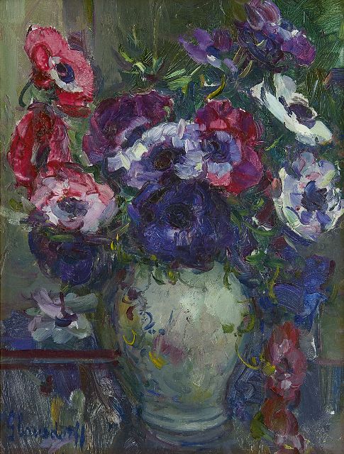 Hubert Glansdorff | Flower still life, oil on canvas, 36.1 x 28.0 cm, signed l.l.