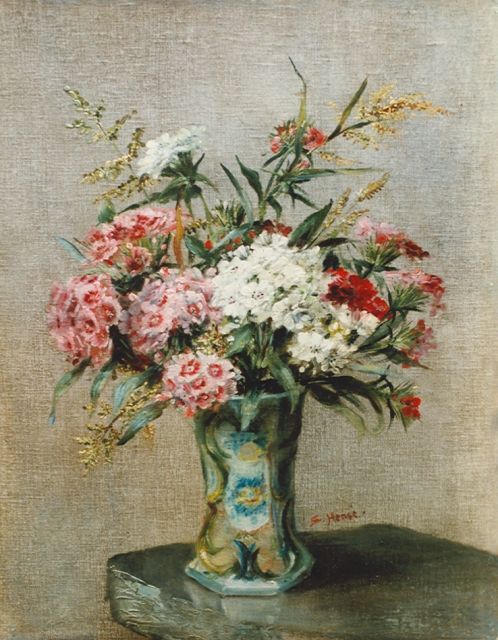 Hense S.  | Flower still life, oil on canvas laid down on panel 40.7 x 31.7 cm, signed u.r.
