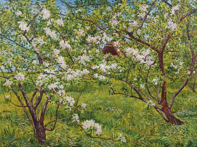 Herman Bieling | Flowering trees, oil on canvas, 60.2 x 80.2 cm, signed l.l.