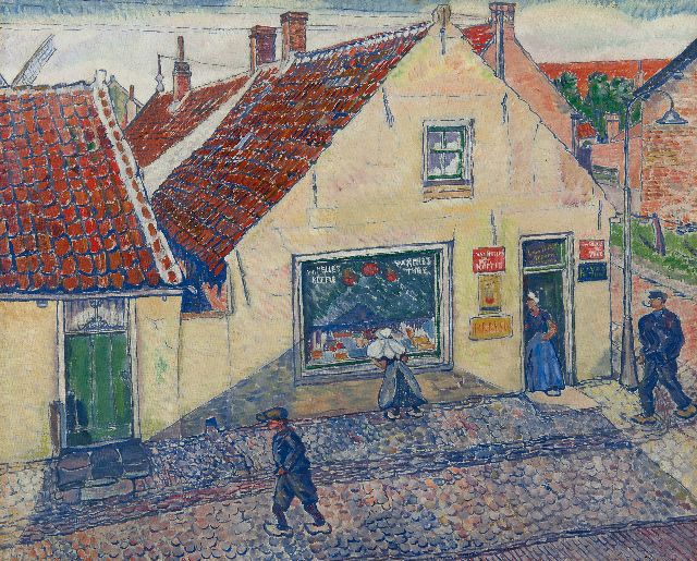 Pijpers E.E.  | A town's view in Walcheren, oil on canvas 54.1 x 66.5 cm