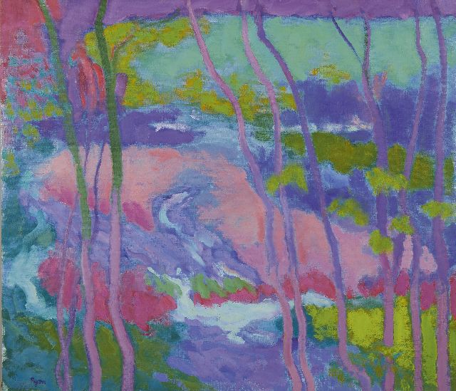 Ryan M.  | Purple landscape, oil on canvas 65.0 x 75.0 cm, signed l.l.