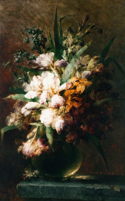 Roosenboom M.C.J.W.H.  | A flower still life, oil on canvas 91.9 x 59.0 cm, signed l.r. and dated '92