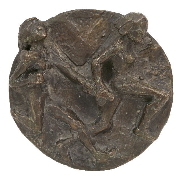 Bakker W.F.  | Relay runners, bronze 11.1 x 11.4 cm, signed l.l.