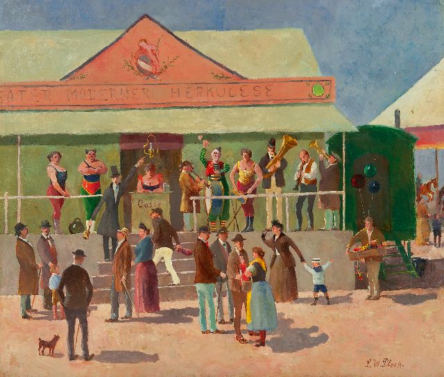 Plock L.W.  | At the fair, oil on canvas 35.4 x 40.1 cm, signed l.r.