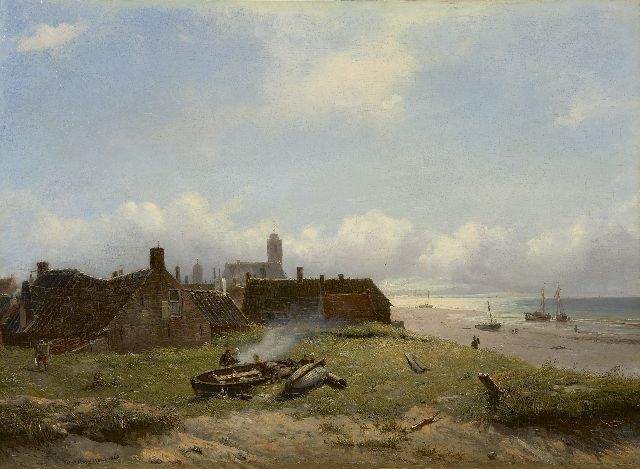 Willem van Deventer | A view on Katwijk, oil on panel, 37.3 x 51.0 cm, signed l.l. and dated 1868