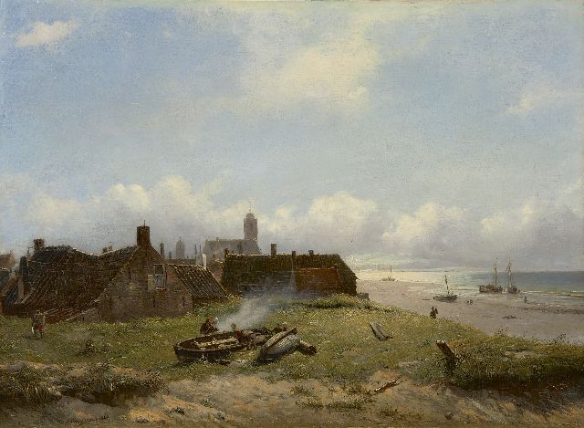 Deventer W.A. van | A view on Katwijk, oil on panel 37.3 x 51.0 cm, signed l.l. and dated 1868