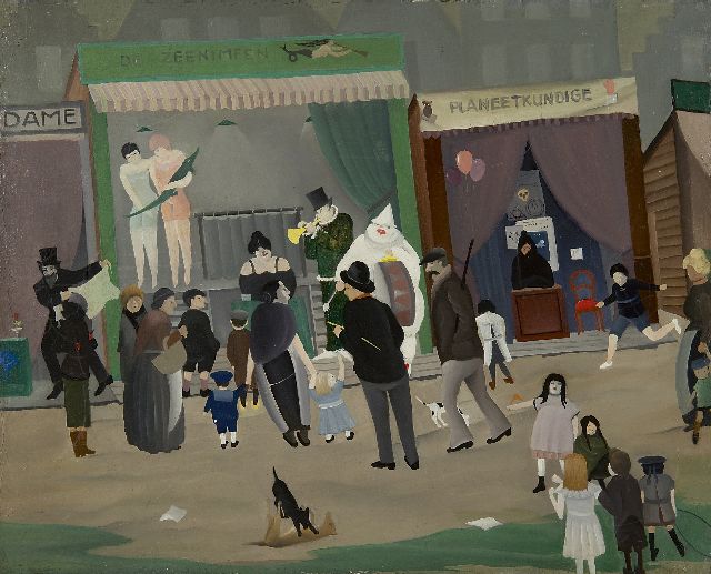 Ger Langeweg | A day at the fair, oil on canvas, 32.3 x 40.1 cm, executed probably in the 1930's