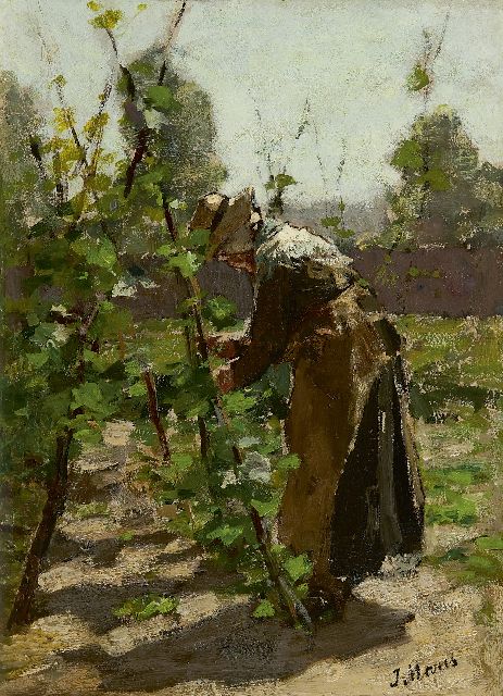 Jacob Maris | in the garden, oil on panel, 32.5 x 23.7 cm, signed l.r.