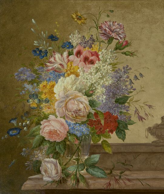 Jan Evert Morel II | A flower still life, oil on canvas, 50.4 x 41.5 cm, signed l.r.