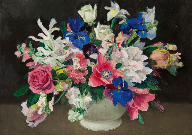 Peizel B.  | Summer flowers, oil on canvas 45.5 x 62.7 cm, signed u.r.