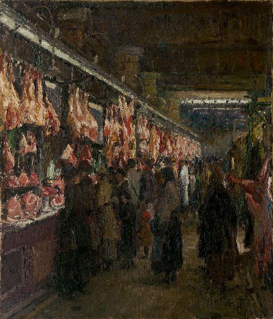 Thiele O.  | Meat hall, oil on canvas 70.4 x 60.4 cm, signed l.r.