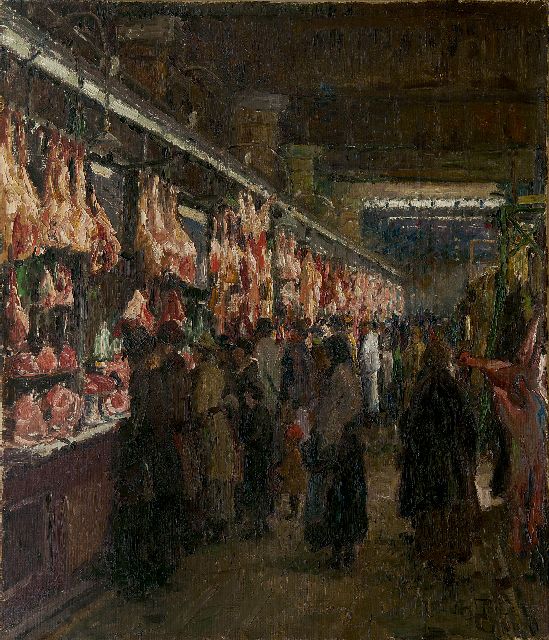 Otto Thiele | Meat hall, oil on canvas, 70.4 x 60.4 cm, signed l.r.