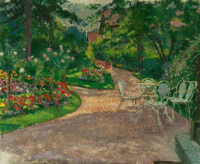 Sachsen M.M.A. von | A summer day in the garden, oil on canvas 46.3 x 56.2 cm