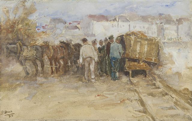 Toorop J.Th.  | In the harbour of Antwerpen, watercolour on paper 29.2 x 46.7 cm, signed l.l. and dated '85