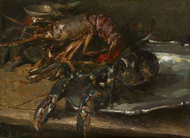 Albert Roelofs | Lobsters, oil on canvas, 44.4 x 60.3 cm, signed u.r. and painted ca. 1896