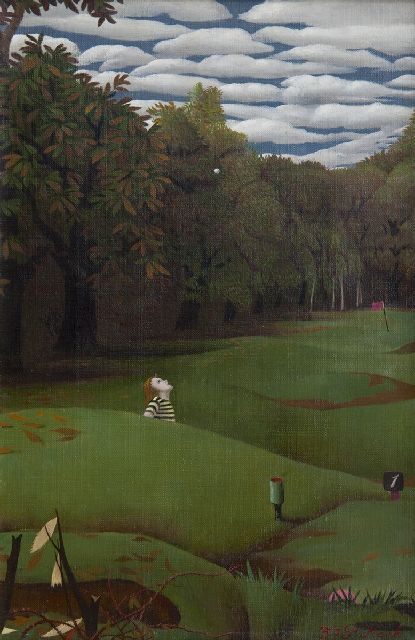 Pyke Koch | Golflinks I-II, oil on canvas, 30.2 x 20.4 cm, signed l.r. and dated '57