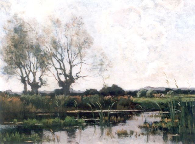 Théophile de Bock | A polder landscape, oil on canvas, 55.5 x 65.3 cm, signed l.l.