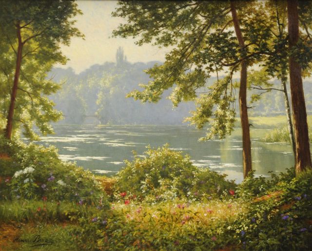 Biva H.  | Daybreak at the lake, oil on canvas 65.5 x 81.3 cm, signed l.l.