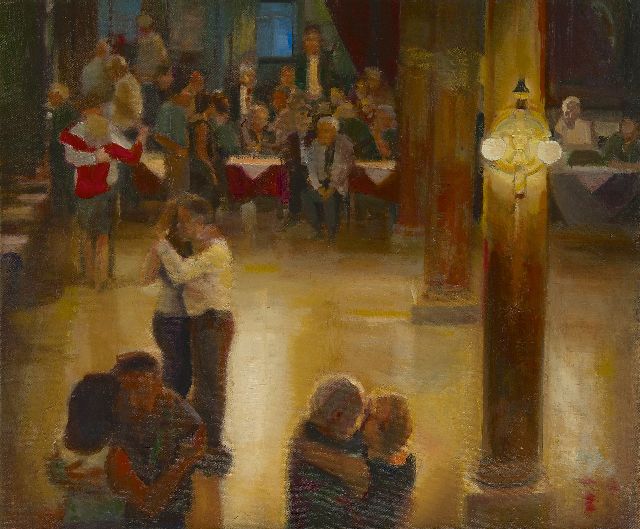 Daniel Kaplan | Milonga La Ideal, Buenos Aires, oil on canvas, 45.0 x 54.8 cm