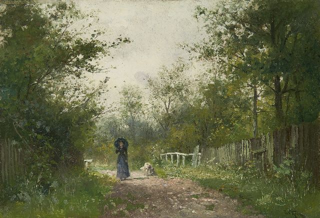 Willem Rip | The morning stroll, oil on canvas, 32.2 x 46.4 cm, signed l.r.