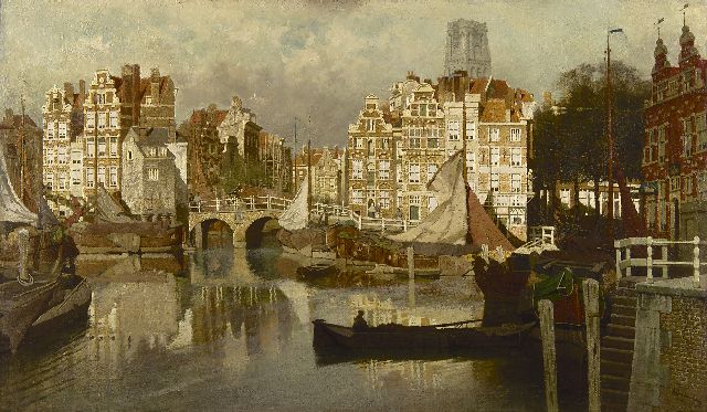 Karel Klinkenberg | View on the Blaak, Rotterdam, oil on canvas, 82.7 x 143.6 cm, signed l.r.