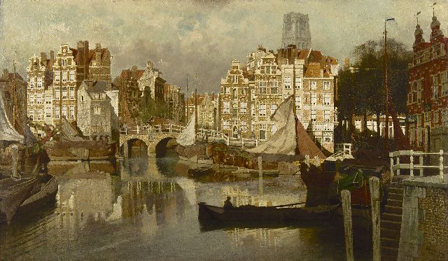 Karel Klinkenberg | View on the Blaak, Rotterdam, oil on canvas, 82.7 x 143.6 cm, signed l.r.