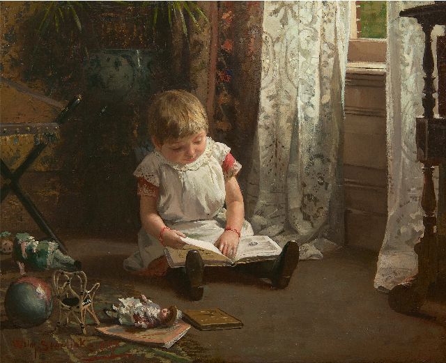 Steelink jr. W.  | The picture book, oil on canvas 37.8 x 47.3 cm, signed l.l. and dated 1887