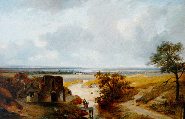 Nicolaas Roosenboom | A panoramic summer landscape, oil on panel, 34.0 x 49.5 cm, signed l.l.