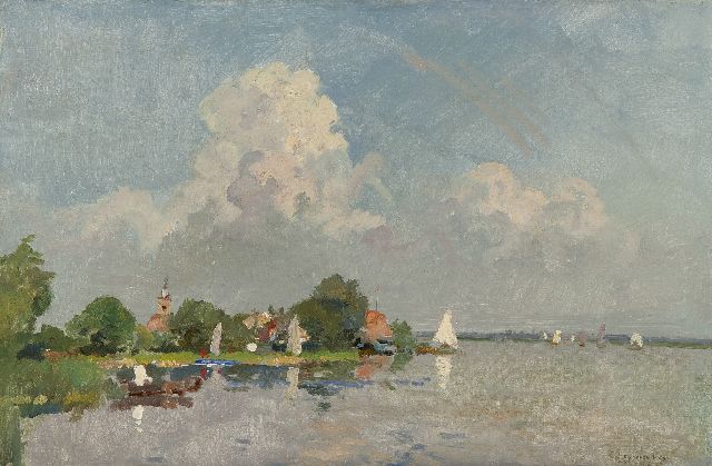 Cornelis Vreedenburgh | Sailing boats on the Loosdrechtse Plassen, oil on canvas, 39.7 x 59.2 cm, signed l.r.