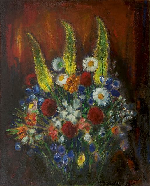 Colnot A.J.G.  | Flower still life, oil on canvas 100.0 x 79.8 cm, signed l.r.