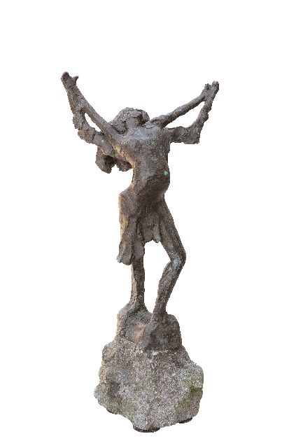 Bakker W.F.  | Dancing couple, bronze 40.0 x 22.5 cm, signed on the base