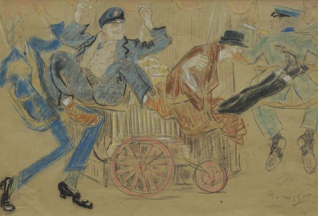 Grauss G.H.  | Together in the whirligig, pastel on paper 43.0 x 63.0 cm, signed l.r. and dated '15