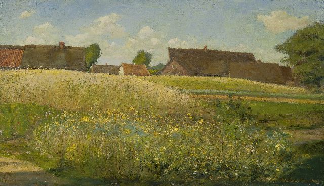 Leo Gestel | Farms along a cornfield, oil on canvas, 37.0 x 62.5 cm, signed l.r. and dated 1904