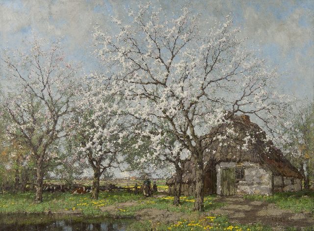 Arnold Marc Gorter | Blossoming apple and pear trees, oil on canvas, 100.5 x 135.0 cm, signed l.r. and painted ca. 1915