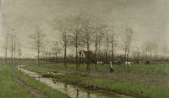 Maris W.  | Springtime, oil on canvas 66.0 x 111.2 cm, signed l.l. and painted ca. 1875