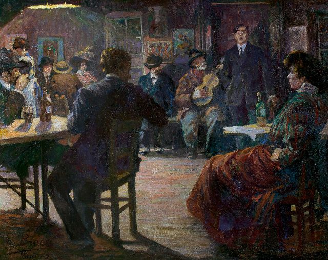 Bloos R.W.  | Café chantant, oil on canvas 132.5 x 165.8 cm, signed l.l. and dated 'Paris' 09