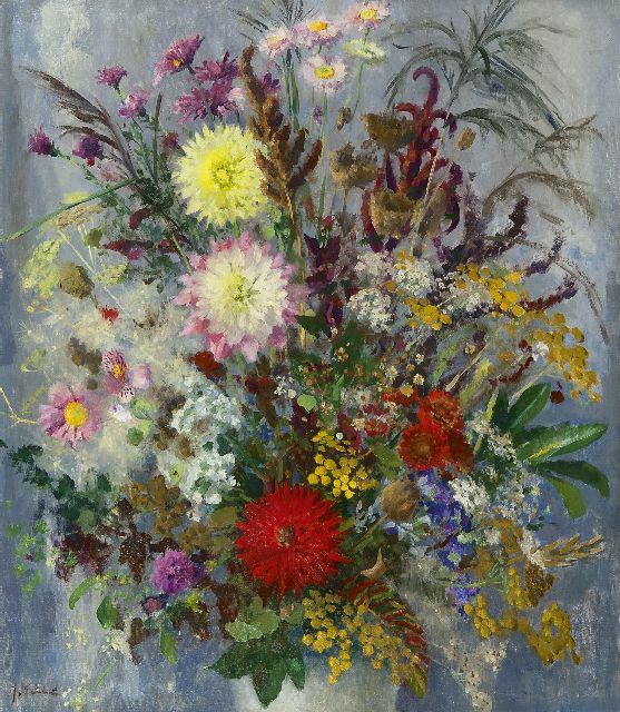 Stierhout J.A.U.  | A flower still life, oil on canvas 80.2 x 70.3 cm, signed l.l.